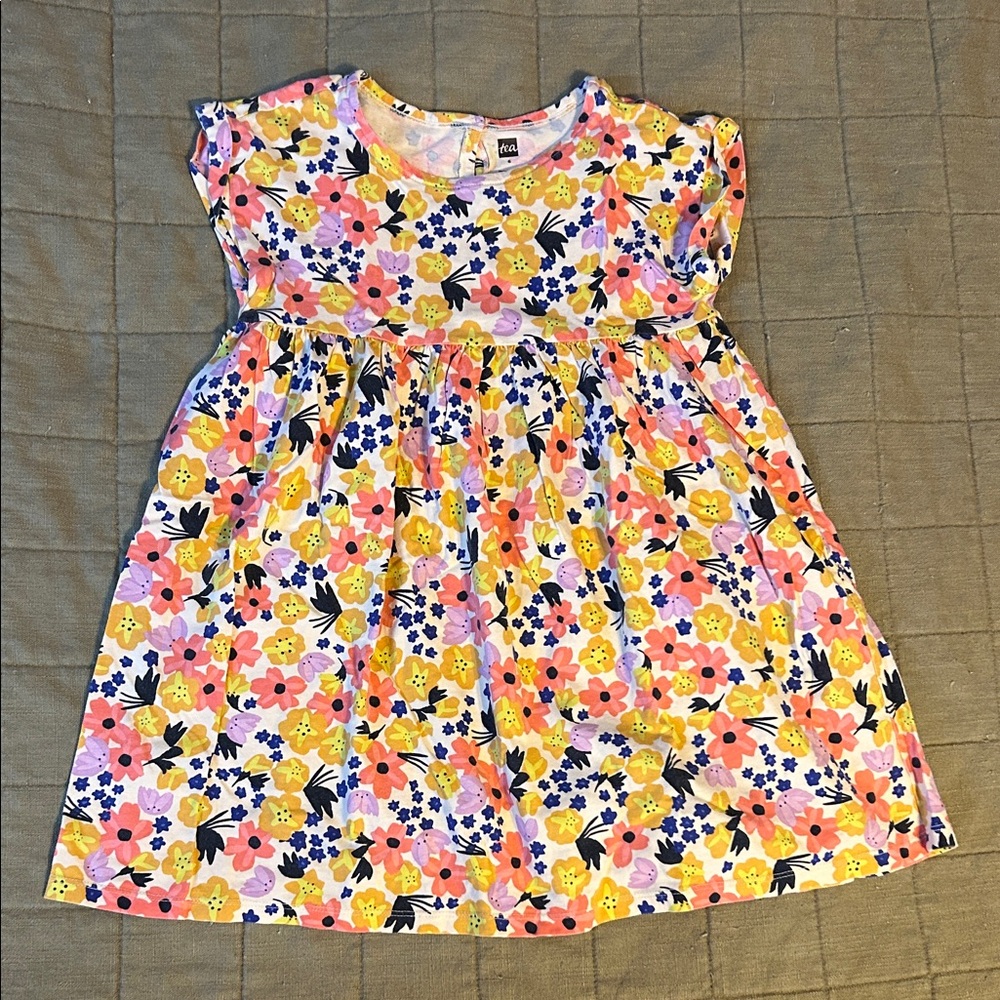 Tea Collection Floral Dress - Pink, Yellow, and Blue